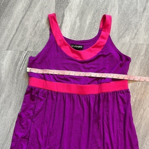 Purple & pink stretchy dress casual size 14/16 Lane Bryant - Picture 8 of 11